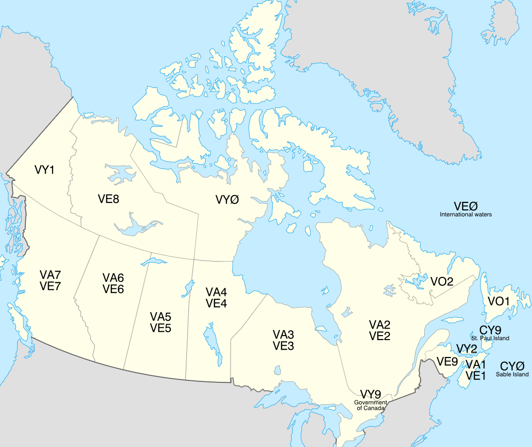 Canada Call Areas